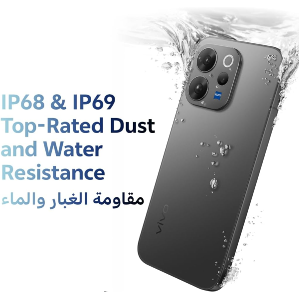 Vivo V70 5G - Black 12 + 512GB | 50MP ZEISS Camera | 1.5k 120Hz AMOLED Display | 6500mAh | IP69, 4Y Battery | 455 Days Screen Replace,25 Months Warranty - Middle East Version